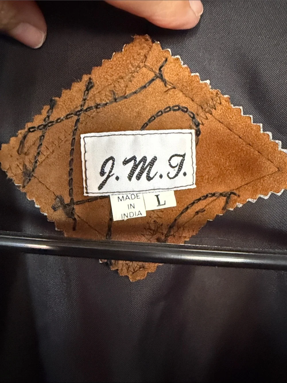 Vintage-style Men's Leather Vest in Brown with Black Design